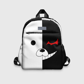 Детский рюкзак 3D с принтом Monokuma , 100% полиэстер | лямки с регулируемой длиной, сверху петелька, чтобы рюкзак можно было повесить на вешалку. Основное отделение закрывается на молнию, как и внешний карман. Внутри дополнительный карман. По бокам два дополнительных кармашка | anime | character | dangan ronpa | kawai | manga | аниме | анимэ | глаз | данганронпа | двухцветная | директор | злодей | из | изображение | кавай | крутой | лицо | манга | медведь | милый | мишка | на груди | необычный | нос