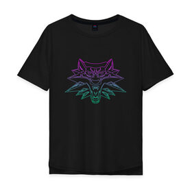Мужская футболка хлопок Oversize с принтом The Witcher , 100% хлопок | свободный крой, круглый ворот, “спинка” длиннее передней части | the witcher | wolf | ведьмак | видеоигра | витчер | волк | дикая охота | животные | игра | лого | логотип