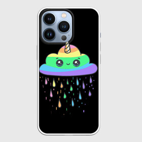 Чехол для iPhone 13 Pro с принтом радужный единорог ,  |  | Тематика изображения на принте: like | likee | rainbow | единорог | лайк | облоко | радужный единорог | тучка