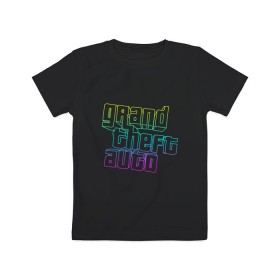 Детская футболка хлопок с принтом Gta logo:gradient , 100% хлопок | круглый вырез горловины, полуприлегающий силуэт, длина до линии бедер | grand theft auto | gta | геометрия | гта | гта 5 | игра | линии | логотип | пеф