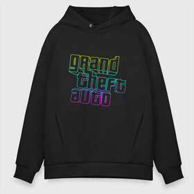 Мужское худи Oversize хлопок с принтом Gta logogradient , френч-терри — 70% хлопок, 30% полиэстер. Мягкий теплый начес внутри —100% хлопок | боковые карманы, эластичные манжеты и нижняя кромка, капюшон на магнитной кнопке | grand theft auto | gta | геометрия | гта | гта 5 | игра | линии | логотип | пеф