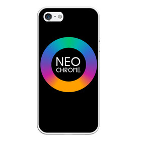 Чехол для iPhone 5/5S матовый с принтом NEO CHROME , Силикон | Область печати: задняя сторона чехла, без боковых панелей | контрастный | металл | радуга | радужный | цветной | яркий