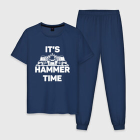 Мужская пижама хлопок с принтом Its hammer time , 100% хлопок | брюки и футболка прямого кроя, без карманов, на брюках мягкая резинка на поясе и по низу штанин
 | hammer time | lewis hamilton | льюис хэмилтон