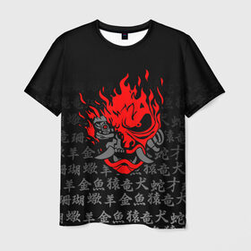 Мужская футболка 3D с принтом CYBERPUNK 2077 KEANU REEVES , 100% полиэфир | прямой крой, круглый вырез горловины, длина до линии бедер | cd project red | cyberpunk 2077 | keanu reeves | samurai | киану ривз | киберпанк 2077 | самураи