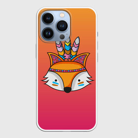 Чехол для iPhone 13 Pro с принтом Лиса Индеец ,  |  | fox | венок | животные | лиса | лисенок | лисичка | полевые цветы | полынь | рисунок | ромашки | стикер | цветы