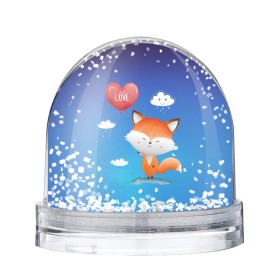 Снежный шар с принтом Милый лисенок , Пластик | Изображение внутри шара печатается на глянцевой фотобумаге с двух сторон | fox | венок | животные | лиса | лисенок | лисичка | полевые цветы | полынь | рисунок | ромашки | стикер | цветы