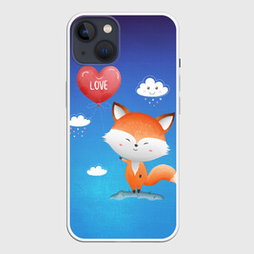 Чехол для iPhone 13 с принтом Милый лисенок ,  |  | fox | венок | животные | лиса | лисенок | лисичка | полевые цветы | полынь | рисунок | ромашки | стикер | цветы