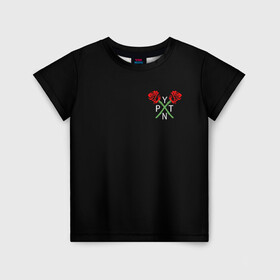 Детская футболка 3D с принтом PAYTON MOORMEIER (НА СПИНЕ) , 100% гипоаллергенный полиэфир | прямой крой, круглый вырез горловины, длина до линии бедер, чуть спущенное плечо, ткань немного тянется | flower | payton moormeier | roses | tiktok | автограф payton | блогер | пейтон | пейтон моормиер | розы | тикток | тиктокер | цветы | ютубер