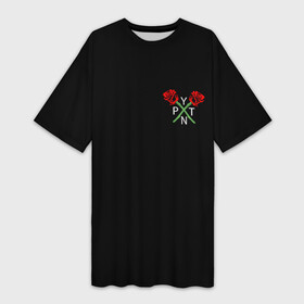 Платье-футболка 3D с принтом PAYTON MOORMEIER (НА СПИНЕ) ,  |  | flower | payton moormeier | roses | tiktok | автограф payton | блогер | пейтон | пейтон моормиер | розы | тикток | тиктокер | цветы | ютубер