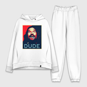 Женский костюм хлопок Oversize с принтом Dude Libowski ,  |  | 2020 | abide | art | big lebowski | dude | english | film | movie | poster | retro | tr | актёр | америка | английский | арт | большой лебовски | братья | год | джефф бриджес | звёзды | кино | лебовский | леон | на английском | надпись