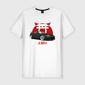 Мужская футболка хлопок Slim с принтом Toyota Supra A80 JDM , 92% хлопок, 8% лайкра | приталенный силуэт, круглый вырез ворота, длина до линии бедра, короткий рукав | 