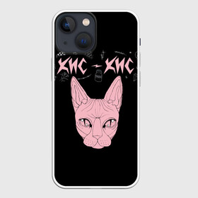 Чехол для iPhone 13 mini с принтом Кис Кис ,  |  | Тематика изображения на принте: punk | punk rock | rock | алина олешева | кис | кис кис | кокос | панк | панк рок | рок | софья сомусева | хмурый