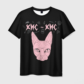 Мужская футболка 3D с принтом Кис-Кис , 100% полиэфир | прямой крой, круглый вырез горловины, длина до линии бедер | Тематика изображения на принте: punk | punk rock | rock | алина олешева | кис | кис кис | кокос | панк | панк рок | рок | софья сомусева | хмурый