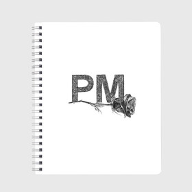 Тетрадь с принтом Payton Moormeier , 100% бумага | 48 листов, плотность листов — 60 г/м2, плотность картонной обложки — 250 г/м2. Листы скреплены сбоку удобной пружинной спиралью. Уголки страниц и обложки скругленные. Цвет линий — светло-серый
 | letters p m | moormeier | payton | payton moormeier | payton moormeier мерч | pm | tiktok | буквы р м | звезда соцсетей | инициалы рм | мурмайер | мурмейер | пайтон | пайтон мурмайер | пейтон | пейтон мурмайер | пэйтон | пэйтон мурмайер