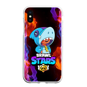 Чехол для iPhone XS Max матовый с принтом BRAWL STARS LEON SHARK , Силикон | Область печати: задняя сторона чехла, без боковых панелей | bibi | brawl stars | crow | el brown | leon | leon shark | max | sally leon | shark | stars | акула | биби | ворон | леон