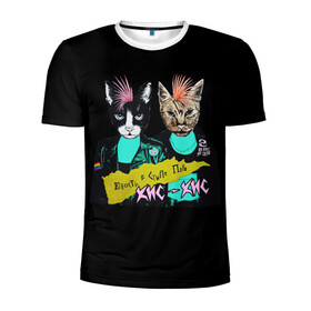 Мужская футболка 3D спортивная с принтом Кис-Кис , 100% полиэстер с улучшенными характеристиками | приталенный силуэт, круглая горловина, широкие плечи, сужается к линии бедра | punk | punk rock | rock | алина олешева | кис | кис кис | кокос | панк | панк рок | рок | софья сомусева | хмурый