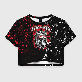 Женская футболка Crop-top 3D с принтом Stigmata , 100% полиэстер | круглая горловина, длина футболки до линии талии, рукава с отворотами | music | rock | stigmata | альтернатива | музыка | рок | стигмата | тарас уманскии