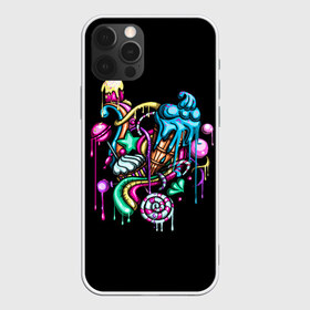 Чехол для iPhone 12 Pro Max с принтом Сладкий принт , Силикон |  | граффити | дизайн | конфеты | красивый | красочный | крутая футболка | молодежный | мороженное | мультик | мультяшный | реп | розовый | сладкий | сладкое | стильный | хип хоп | цветной | яркий