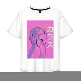 Мужская футболка хлопок Oversize с принтом Vaporwave anime art , 100% хлопок | свободный крой, круглый ворот, “спинка” длиннее передней части | 