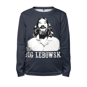 Детский лонгслив 3D с принтом The Big Lebowski , 100% полиэстер | длинные рукава, круглый вырез горловины, полуприлегающий силуэт
 | dude | film | бриджес | герой | джефф | джеффри | дюдя | комедия | лебовски | персонаж | фильм | чувак