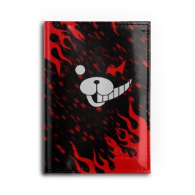 Обложка для автодокументов с принтом MONOKUMA. , натуральная кожа |  размер 19,9*13 см; внутри 4 больших “конверта” для документов и один маленький отдел — туда идеально встанут права | anime | bear | black  white | danganronpa | kurokuma | monodam | monokuma | monomi | monotaro | pink | rabbit | school | shirokuma | аниме | главарь | мoноми | монокума | черно белый | школа