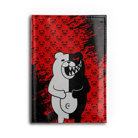 Обложка для автодокументов с принтом MONOKUMA. , натуральная кожа |  размер 19,9*13 см; внутри 4 больших “конверта” для документов и один маленький отдел — туда идеально встанут права | anime | bear | black  white | danganronpa | kurokuma | monodam | monokuma | monomi | monotaro | pink | rabbit | school | shirokuma | аниме | главарь | мoноми | монокума | черно белый | школа