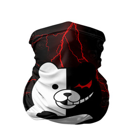 Бандана-труба 3D с принтом MONOKUMA. , 100% полиэстер, ткань с особыми свойствами — Activecool | плотность 150‒180 г/м2; хорошо тянется, но сохраняет форму | anime | bear | black  white | danganronpa | kurokuma | monodam | monokuma | monomi | monotaro | pink | rabbit | school | shirokuma | аниме | главарь | мoноми | монокума | черно белый | школа