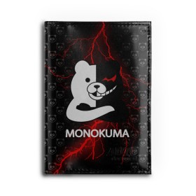 Обложка для автодокументов с принтом MONOKUMA. , натуральная кожа |  размер 19,9*13 см; внутри 4 больших “конверта” для документов и один маленький отдел — туда идеально встанут права | anime | bear | black  white | danganronpa | kurokuma | monodam | monokuma | monomi | monotaro | pink | rabbit | school | shirokuma | аниме | главарь | мoноми | монокума | черно белый | школа