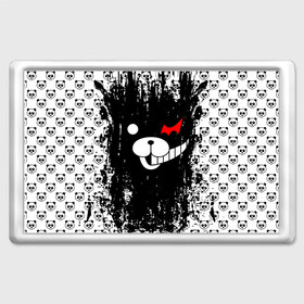 Магнит 45*70 с принтом MONOKUMA. , Пластик | Размер: 78*52 мм; Размер печати: 70*45 | anime | bear | black  white | danganronpa | kurokuma | monodam | monokuma | monomi | monotaro | pink | rabbit | school | shirokuma | аниме | главарь | мoноми | монокума | черно белый | школа