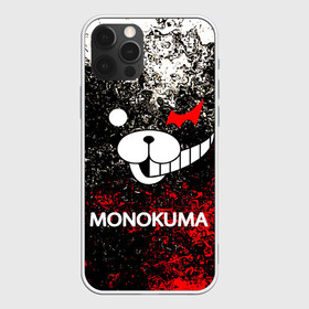 Чехол для iPhone 12 Pro Max с принтом MONOKUMA , Силикон |  | anime | bear | black  white | danganronpa | kurokuma | monodam | monokuma | monomi | monotaro | pink | rabbit | school | shirokuma | аниме | главарь | мoноми | монокума | черно белый | школа