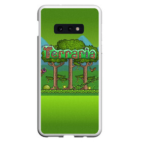 Чехол для Samsung S10E с принтом Terraria , Силикон | Область печати: задняя сторона чехла, без боковых панелей | minecraft | terraria | инди игры | майнкрафт | террария