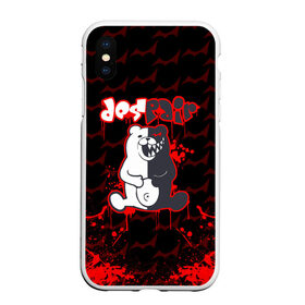 Чехол для iPhone XS Max матовый с принтом MONOKUMA , Силикон | Область печати: задняя сторона чехла, без боковых панелей | anime | bear | black  white | danganronpa | kurokuma | monodam | monokuma | monomi | monotaro | pink | rabbit | school | shirokuma | аниме | главарь | мoноми | монокума | черно белый | школа