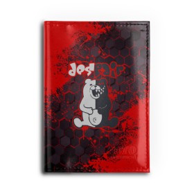 Обложка для автодокументов с принтом MONOKUMA. , натуральная кожа |  размер 19,9*13 см; внутри 4 больших “конверта” для документов и один маленький отдел — туда идеально встанут права | anime | bear | black  white | danganronpa | kurokuma | monodam | monokuma | monomi | monotaro | pink | rabbit | school | shirokuma | аниме | главарь | мoноми | монокума | черно белый | школа