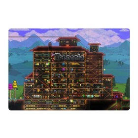 Магнитный плакат 3Х2 с принтом TERRARIA , Полимерный материал с магнитным слоем | 6 деталей размером 9*9 см | Тематика изображения на принте: game | pixel | terraria | игра | пиксель | террариа