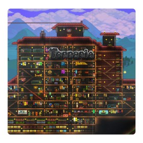 Магнитный плакат 3Х3 с принтом TERRARIA , Полимерный материал с магнитным слоем | 9 деталей размером 9*9 см | Тематика изображения на принте: game | pixel | terraria | игра | пиксель | террариа