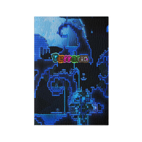 Обложка для паспорта матовая кожа с принтом Terraria , натуральная матовая кожа | размер 19,3 х 13,7 см; прозрачные пластиковые крепления | game | pixel | terraria | игра | пиксель | террариа