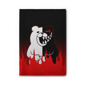 Обложка для автодокументов с принтом MONOKUMA , натуральная кожа |  размер 19,9*13 см; внутри 4 больших “конверта” для документов и один маленький отдел — туда идеально встанут права | anime | bear | black  white | danganronpa | kurokuma | monodam | monokuma | monomi | monotaro | rabbit | school | shirokuma | аниме | главарь | мoноми | монокума | черно белый | школа