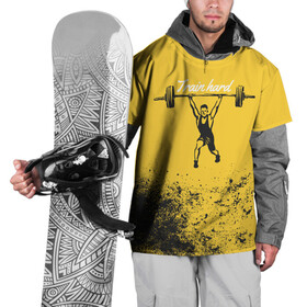 Накидка на куртку 3D с принтом Train hard , 100% полиэстер |  | Тематика изображения на принте: lifting | wheight lifting | wheightlifting | тяжелая атлетика | штанга | штангист