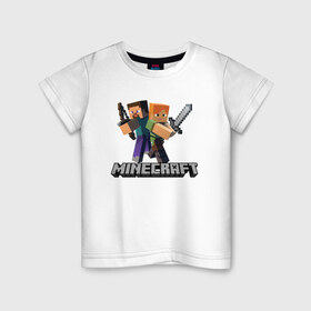 Детская футболка хлопок с принтом MINECRAFT , 100% хлопок | круглый вырез горловины, полуприлегающий силуэт, длина до линии бедер | block | creeper | cube | minecraft | pixel | блок | геометрия | крафт | крипер | кубики | майнкрафт | пиксели