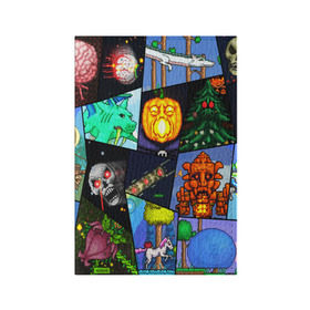 Обложка для паспорта матовая кожа с принтом Terraria allpic , натуральная матовая кожа | размер 19,3 х 13,7 см; прозрачные пластиковые крепления | game | pixel | terraria | игра | пиксель | террариа