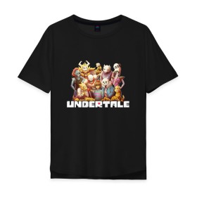 Мужская футболка хлопок Oversize с принтом UNDERTALE , 100% хлопок | свободный крой, круглый ворот, “спинка” длиннее передней части | asriel dreemurr | chara | frisk | gaster blaster | sans | undertale | азриэль дримурр | андертейл | андрайн | гастер | меттатон | санс | фриск | чара