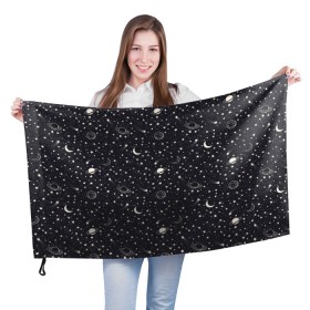 Флаг 3D с принтом Космос , 100% полиэстер | плотность ткани — 95 г/м2, размер — 67 х 109 см. Принт наносится с одной стороны | nasa | галактика | звезды | инопланетяне | космос | месяц | нло | планеты | созвездие
