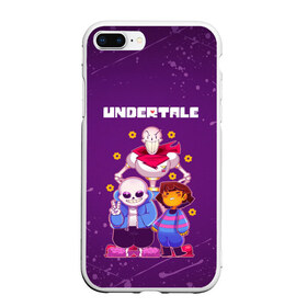 Чехол для iPhone 7Plus/8 Plus матовый с принтом UNDERTALE , Силикон | Область печати: задняя сторона чехла, без боковых панелей | asriel dreemurr | chara | frisk | gaster blaster | sans | undertale | азриэль дримурр | андертейл | андрайн | гастер | меттатон | санс | фриск | чара