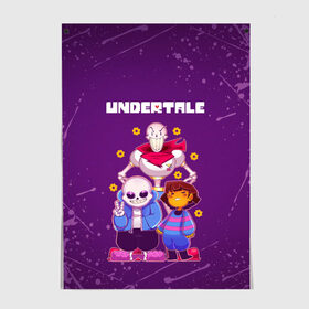 Постер с принтом UNDERTALE , 100% бумага
 | бумага, плотность 150 мг. Матовая, но за счет высокого коэффициента гладкости имеет небольшой блеск и дает на свету блики, но в отличии от глянцевой бумаги не покрыта лаком | asriel dreemurr | chara | frisk | gaster blaster | sans | undertale | азриэль дримурр | андертейл | андрайн | гастер | меттатон | санс | фриск | чара