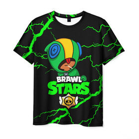 Мужская футболка 3D с принтом BRAWL STARS LEON , 100% полиэфир | прямой крой, круглый вырез горловины, длина до линии бедер | bibi | brawl stars | crow | el brown | leon | leon shark | max | sally leon | shark | stars | werewolf | акула | биби | ворон | леон | оборотень