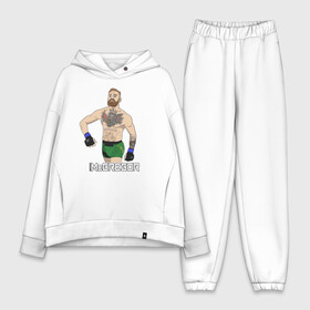 Женский костюм хлопок Oversize с принтом Конор МакГрегор ,  |  | conor mcgregor | m1 | the notorious | ufc | боевые | боец | борьба | единоборства | ирландский | искусства | конор макгрегор | м1 | мма | печально известный | смешанные | юфс