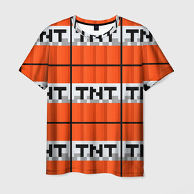 Мужская футболка 3D с принтом Minecraft-Динамит , 100% полиэфир | прямой крой, круглый вырез горловины, длина до линии бедер | minecraft | майн | майнкрафт | минекрафт