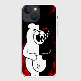 Чехол для iPhone 13 mini с принтом MONOKUMA В ПЛАМЕНИ   МОНОКУМА ,  |  | anime | bear | black  white | danganronpa | kurokuma | monodam | monokuma | monomi | monotaro | rabbit | school | shirokuma | аниме | главарь | мoноми | монокума | черно белый | школа