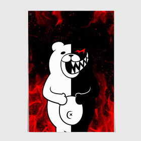 Постер с принтом MONOKUMA , 100% бумага
 | бумага, плотность 150 мг. Матовая, но за счет высокого коэффициента гладкости имеет небольшой блеск и дает на свету блики, но в отличии от глянцевой бумаги не покрыта лаком | anime | bear | black  white | danganronpa | kurokuma | monodam | monokuma | monomi | monotaro | rabbit | school | shirokuma | аниме | главарь | мoноми | монокума | черно белый | школа