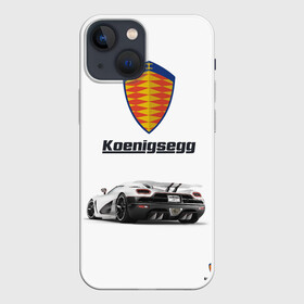 Чехол для iPhone 13 mini с принтом Koenigsegg ,  |  | Тематика изображения на принте: футболка 3d с принтом koenigsegg